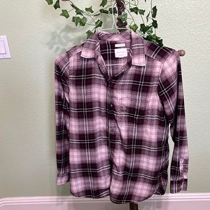 American Eagle boyfriend fit purple flannel woman’s small